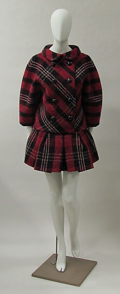 Ensemble, House of Balenciaga (French, founded 1937), wool, silk, synthetic, metal, French 