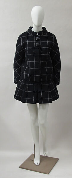 Ensemble, House of Balenciaga (French, founded 1937), wool, silk, synthetic, metal, French 