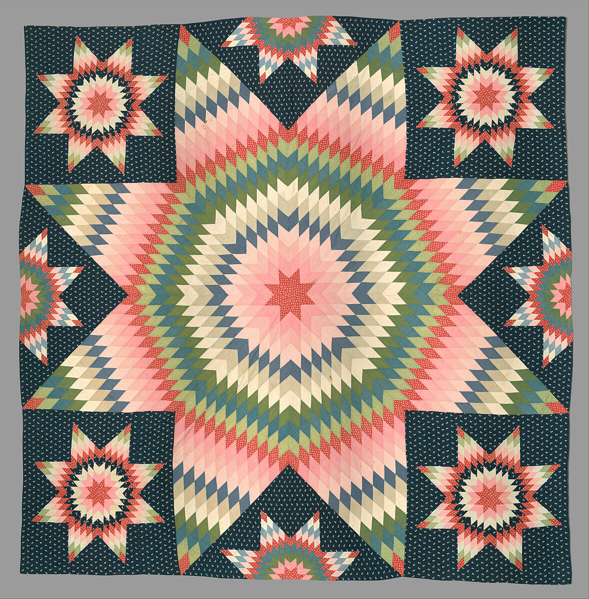 Star of Bethlehem Quilt, Cotton, American 