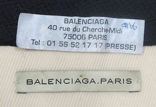 Ensemble, House of Balenciaga (French, founded 1937), silk, wool, metal, synthetic, French