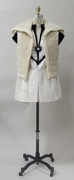 Ensemble, House of Balenciaga (French, founded 1937), wool, silk, metal, synthetic, French