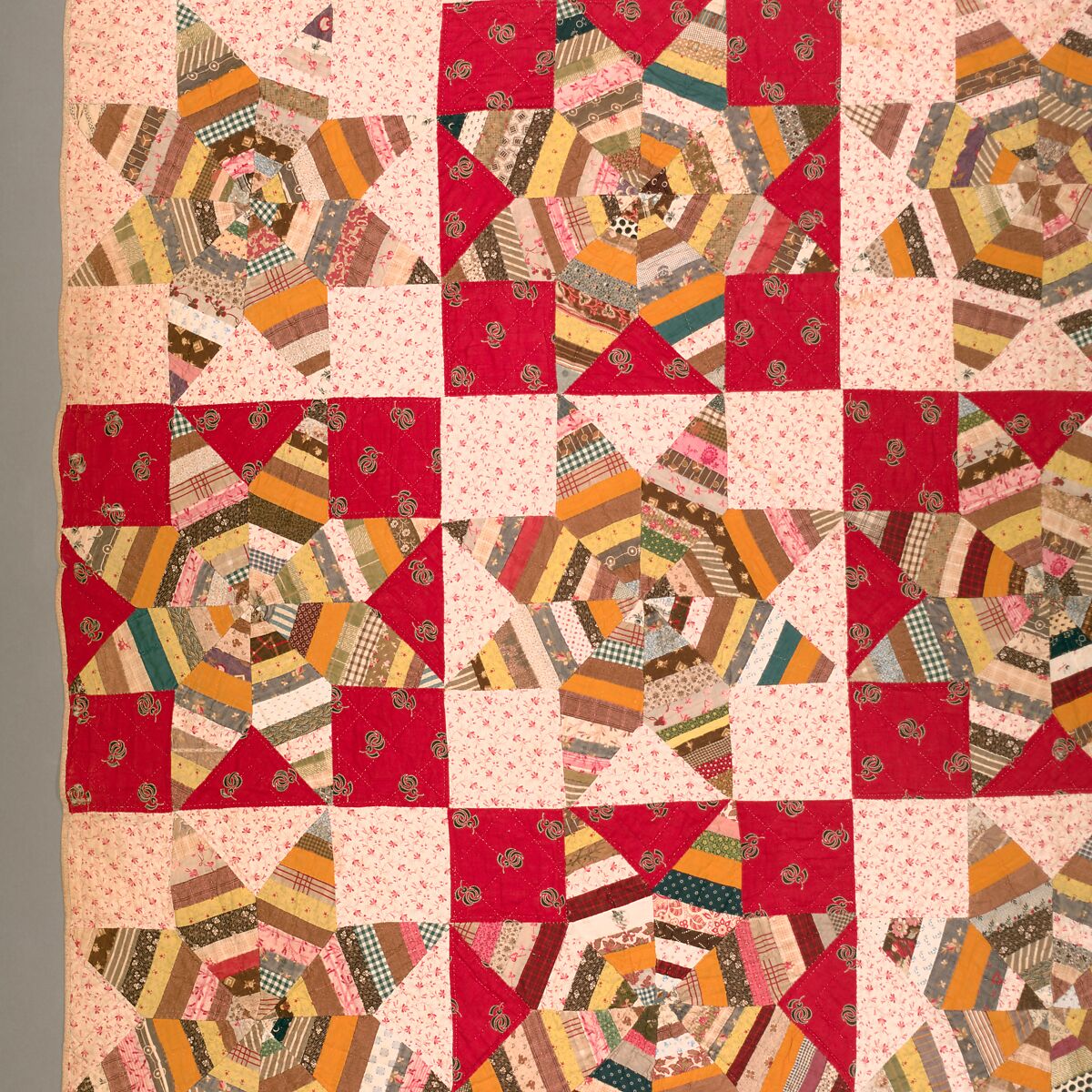 Quilt, Spiderweb pattern, Cotton, American