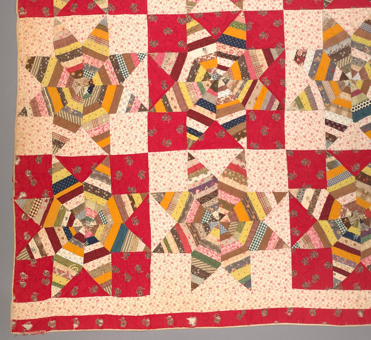 Quilt, Spiderweb pattern, Cotton, American