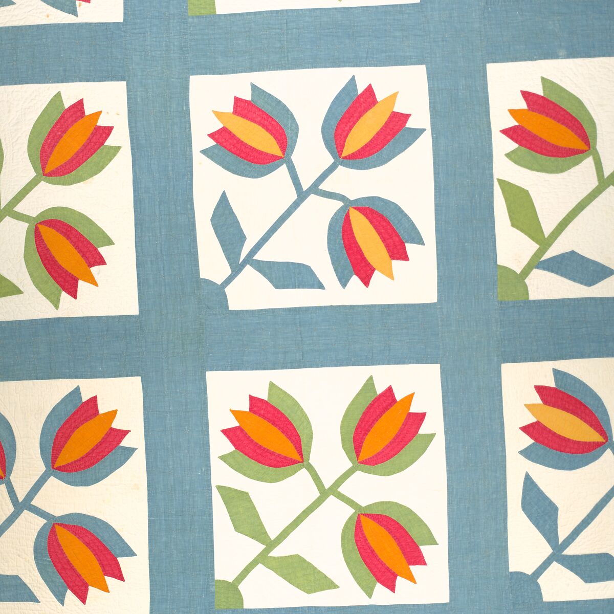 Tulip Quilt, Cotton, American