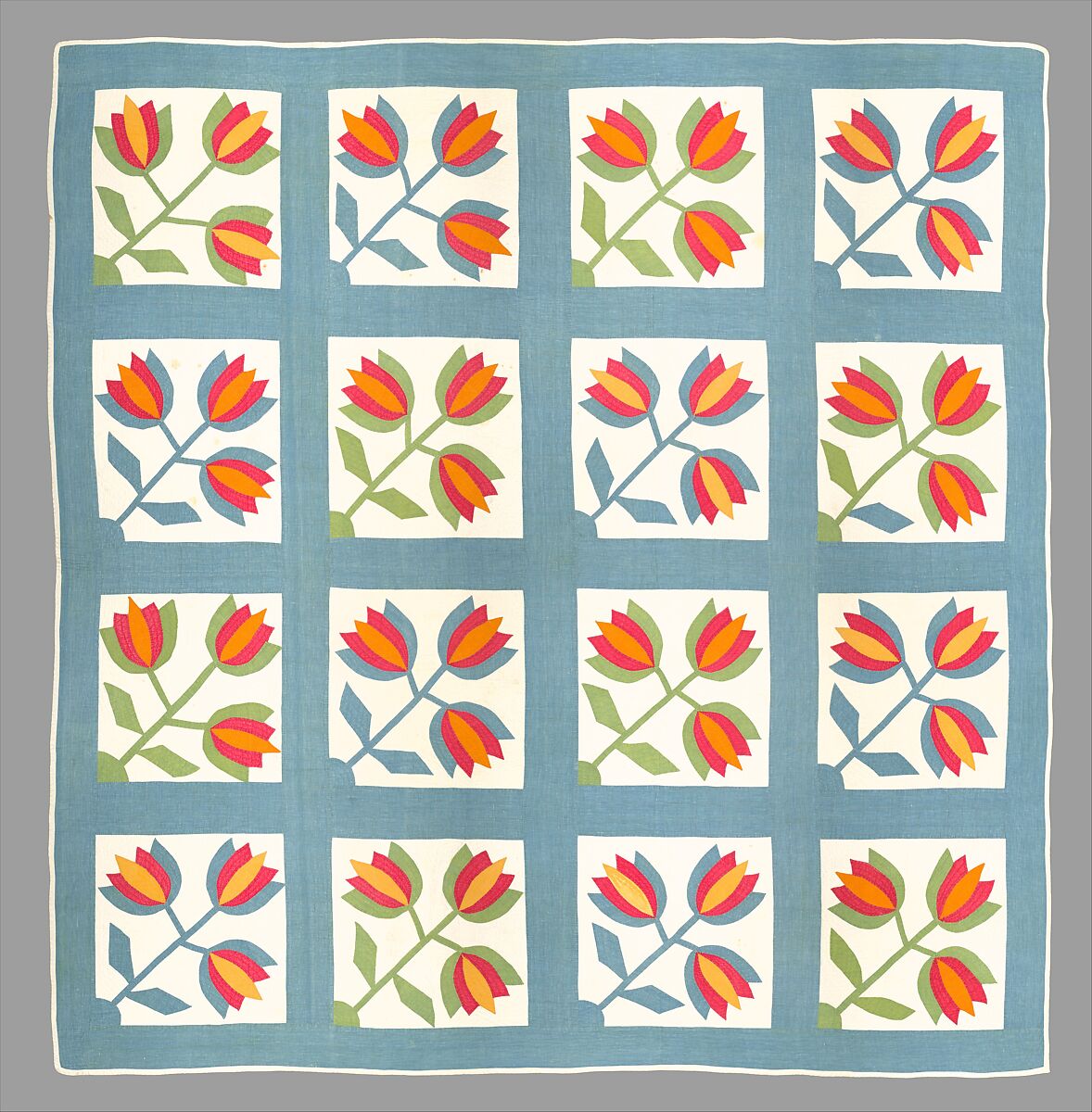 Tulip Quilt, Cotton, American 