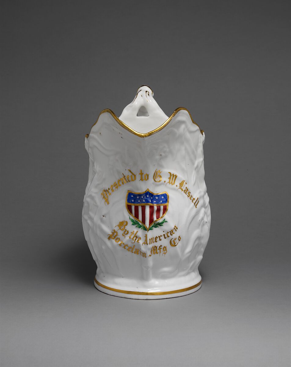 Pitcher, American Porcelain Manufacturing Company (1854–1857), Porcelain, American