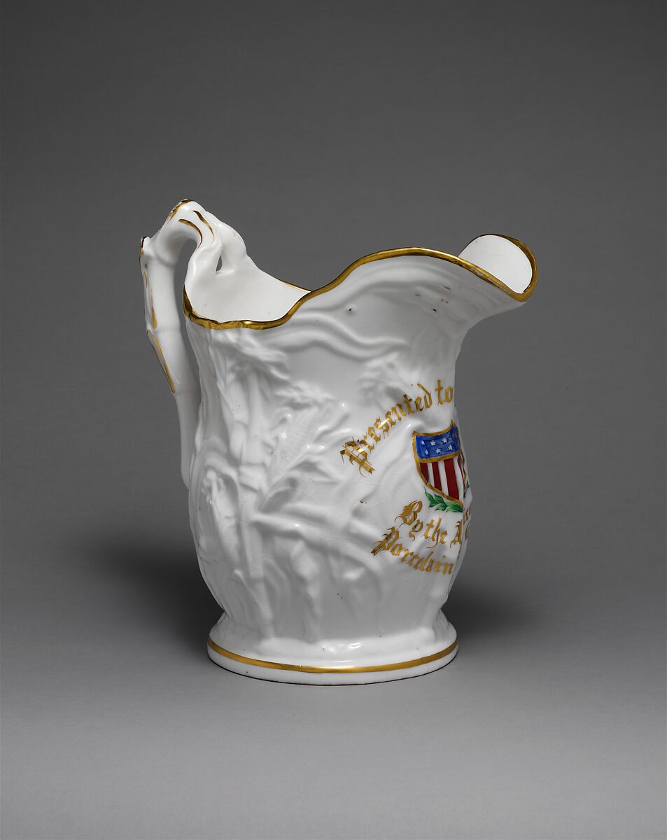 Pitcher, American Porcelain Manufacturing Company (1854–1857), Porcelain, American