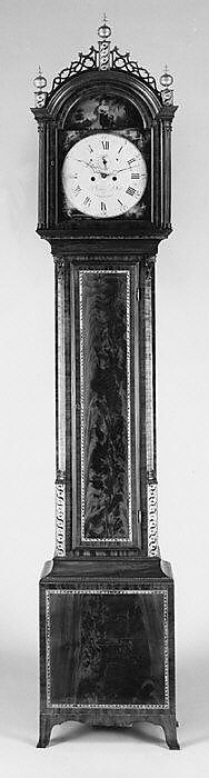 Tall Clock, Case attributed to Thomas Seymour (1771–1848), Mahogany, mahogany veneer,
maple with white pine, American