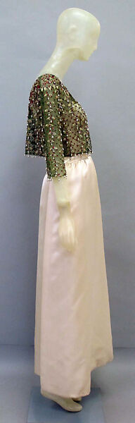 Ensemble, House of Balenciaga (French, founded 1937), silk, metal, synthetic, glass, Spanish