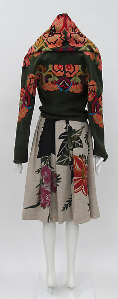 Suit, Dries Van Noten (Belgian, born 1958), linen, silk, synthetic, metal, Belgian