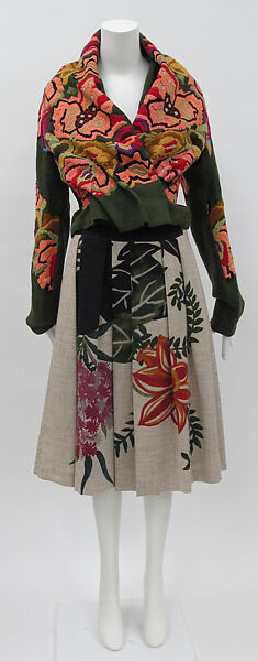 Suit, Dries Van Noten (Belgian, born 1958), linen, silk, synthetic, metal, Belgian 