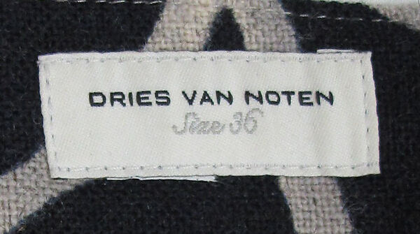 Suit, Dries Van Noten (Belgian, born 1958), linen, silk, synthetic, metal, Belgian