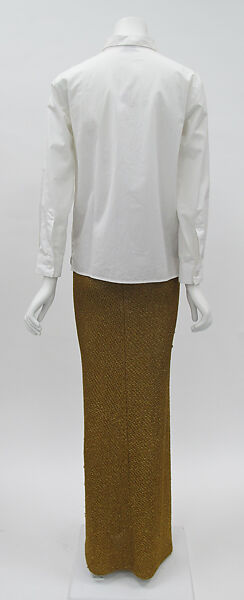 Ensemble, Dries Van Noten (Belgian, born 1958), cotton, synthetic, mother-of-pearl, Belgian