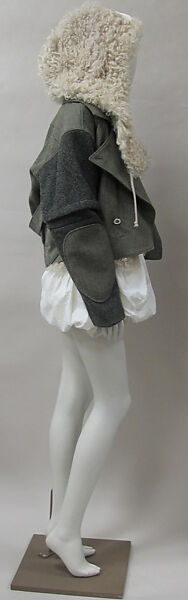 Ensemble, House of Balenciaga (French, founded 1937), wool, synthetic, shearling, metal, French