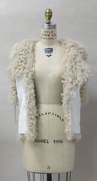 Ensemble, House of Balenciaga (French, founded 1937), wool, synthetic, shearling, metal, French