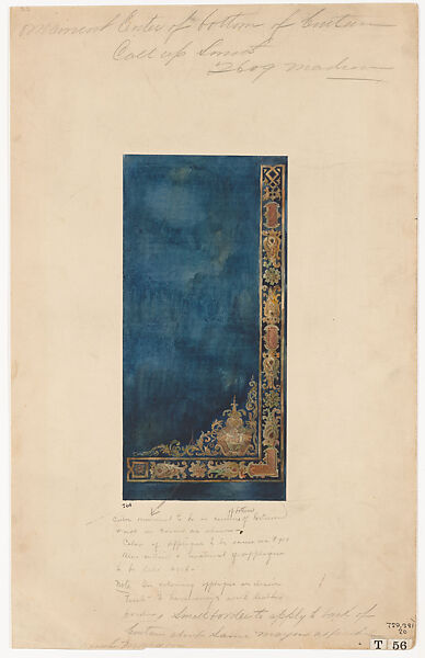 Portiere, Louis C. Tiffany  American, Watercolor, gouache, and graphite on off-white wove paper mounted to a paper-faced board, American