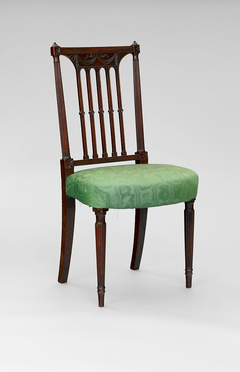 Side chair, Possibly by William Worthington (American, 1775–1839), Mahogany with ash, American 