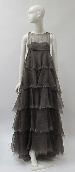Dress, Ralph Rucci (American, born 1957), silk, feathers, American 
