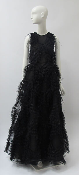 Dress, Ralph Rucci (American, born 1957), silk, synthetic, feathers, metal, American 