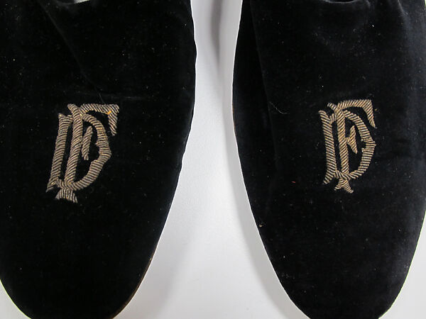 Slippers, silk, British