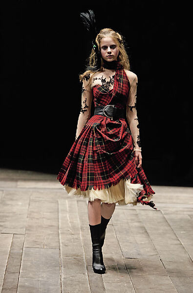 Ensemble, Alexander McQueen (British, founded 1992), (a) wool, silk, metal (b) silk, (c) leather, metal, British