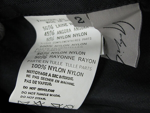 Ensemble, Yohji Yamamoto (Japanese, born Tokyo, 1943), wool, angora, nylon, rayon, Japanese