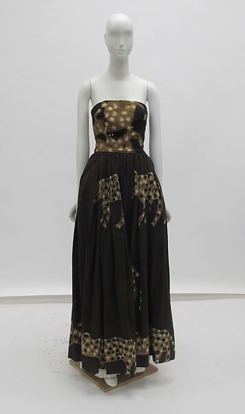 Evening dress, Arthur McGee (American, 1933–2019), (a) cotton, synthetic, metal, (b) cotton, metal, American