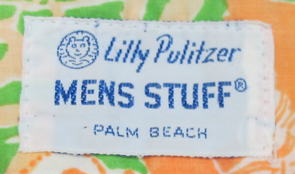 Bathing trunks, Lilly Pulitzer Inc. (American, founded 1961), cotton, synthetic, metal, mother-of-pearl, American