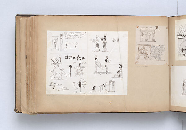 Scrapbook, John Singer Sargent (American, Florence 1856–1925 London), Album containing ephemera and drawings (pencil and gouache on paper), American