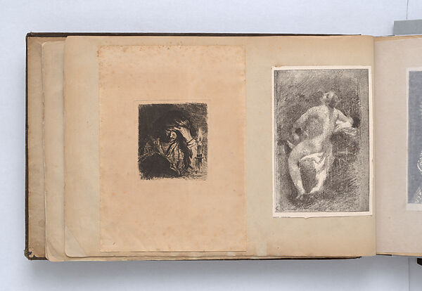 Scrapbook, John Singer Sargent (American, Florence 1856–1925 London), Album containing ephemera and drawings (pencil and gouache on paper), American