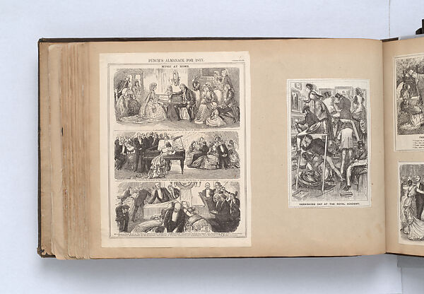 Scrapbook, John Singer Sargent (American, Florence 1856–1925 London), Album containing ephemera and drawings (pencil and gouache on paper), American