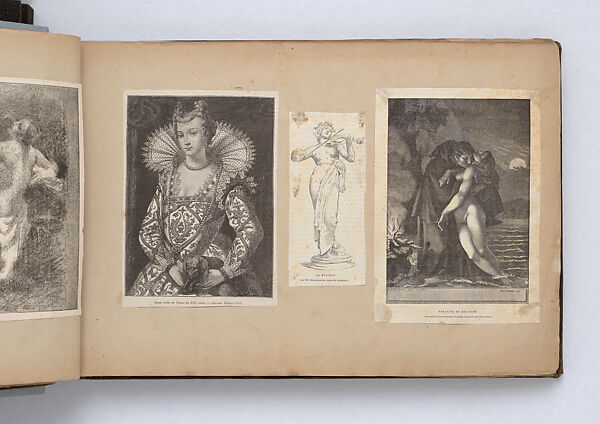 Scrapbook, John Singer Sargent (American, Florence 1856–1925 London), Album containing ephemera and drawings (pencil and gouache on paper), American