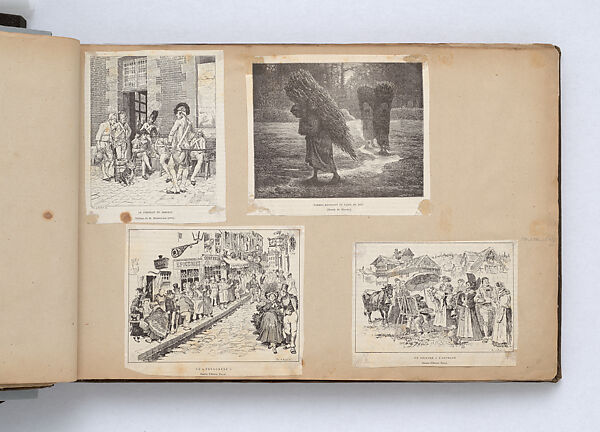 Scrapbook, John Singer Sargent (American, Florence 1856–1925 London), Album containing ephemera and drawings (pencil and gouache on paper), American