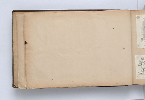 Scrapbook, John Singer Sargent (American, Florence 1856–1925 London), Album containing ephemera and drawings (pencil and gouache on paper), American