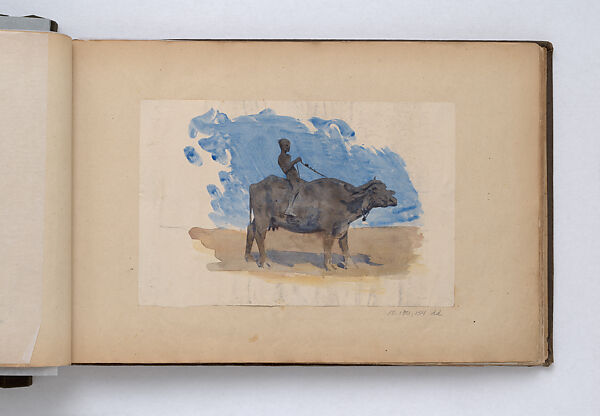 Scrapbook, John Singer Sargent (American, Florence 1856–1925 London), Album containing ephemera and drawings (pencil and gouache on paper), American