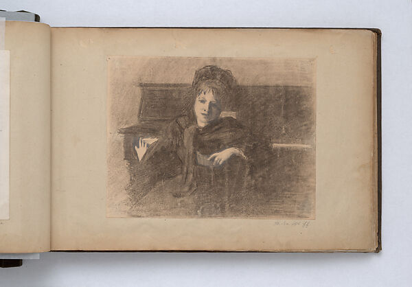 Scrapbook, John Singer Sargent (American, Florence 1856–1925 London), Album containing ephemera and drawings (pencil and gouache on paper), American