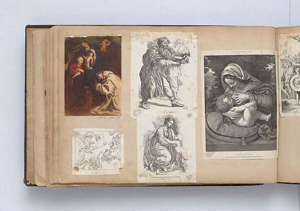 Scrapbook, John Singer Sargent (American, Florence 1856–1925 London), Album containing ephemera and drawings (pencil and gouache on paper), American