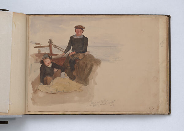 Scrapbook, John Singer Sargent (American, Florence 1856–1925 London), Album containing ephemera and drawings (pencil and gouache on paper), American