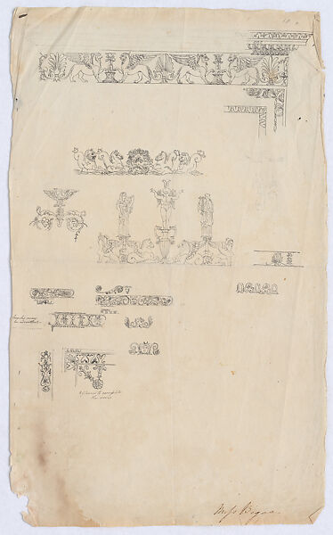 Scrapbook, John Singer Sargent (American, Florence 1856–1925 London), Album containing ephemera and drawings (pencil and gouache on paper), American