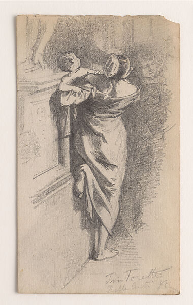 Scrapbook, John Singer Sargent (American, Florence 1856–1925 London), Album containing ephemera and drawings (pencil and gouache on paper), American