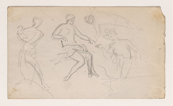 Scrapbook, John Singer Sargent (American, Florence 1856–1925 London), Album containing ephemera and drawings (pencil and gouache on paper), American