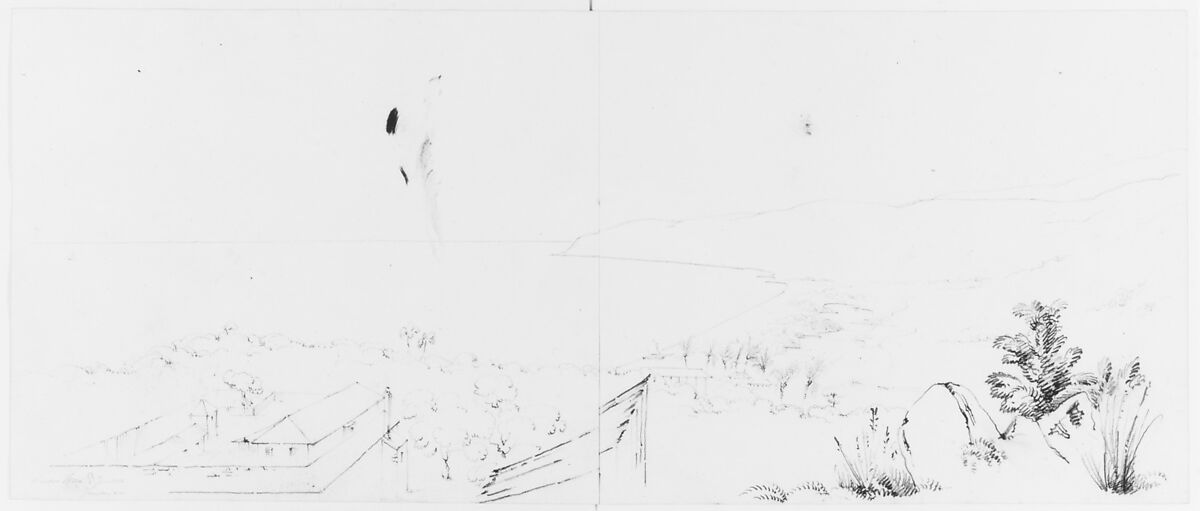 Panorama of St. Andrews, Jamaica (from Sketchbook), John William Casilear (American, New York 1811–1893 Saratoga Springs, New York), Graphite on wove paper, American 