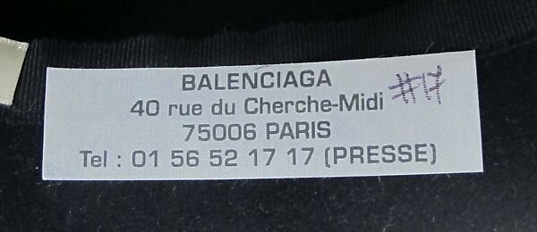 Hat, House of Balenciaga (French, founded 1937), wool, silk, French