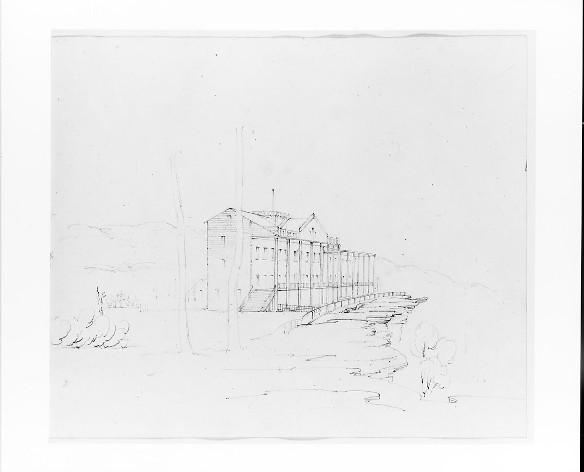 Catskill Mountain House (from Sketchbook), John William Casilear (American, New York 1811–1893 Saratoga Springs, New York), Graphite on wove paper, American 