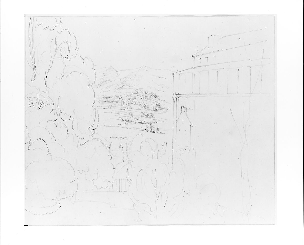 Panorama of Shoreline (from Sketchbook), John William Casilear (American, New York 1811–1893 Saratoga Springs, New York), Graphite on wove paper, American 