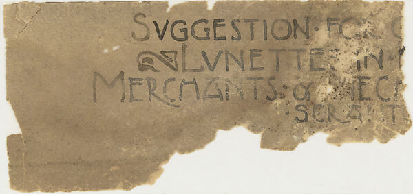 Suggestion for Mosaic Lunette, Merchants and Mechanics Bank, Scranton, Pennsylvania, Louis C. Tiffany (American, New York 1848–1933 New York), Transparent and opaque watercolor, pen and brown ink, pink colored pencil, and graphite on off-white wove paper, American