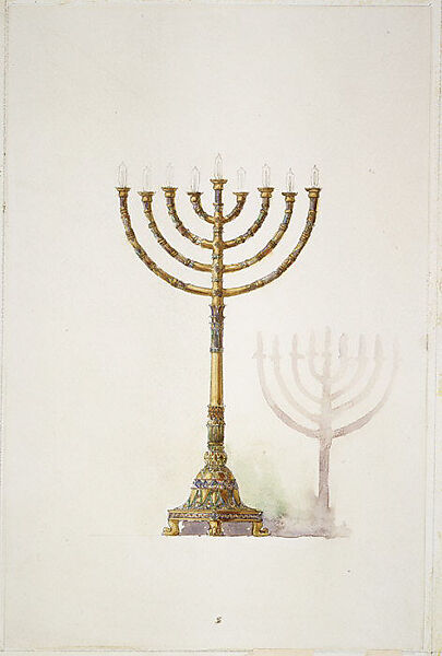Candlestick, Louis C. Tiffany (American, New York 1848–1933 New York), Watercolor and graphite on paper, American 