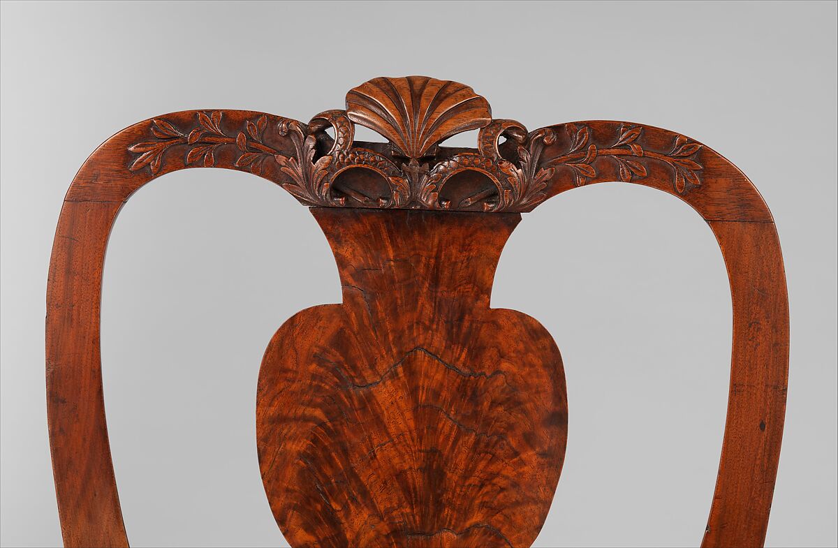 Side chair, Walnut, walnut veneer, maple, white pine; upholstery (modern), American