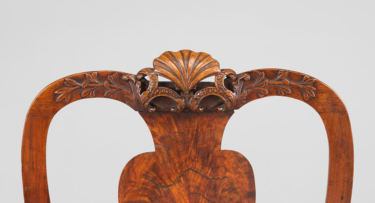 Side chair, Walnut, walnut veneer, maple, white pine; upholstery (modern), American