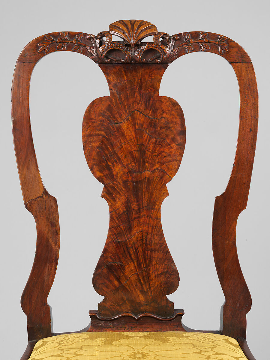 Side chair, Walnut, walnut veneer, maple, white pine; upholstery (modern), American